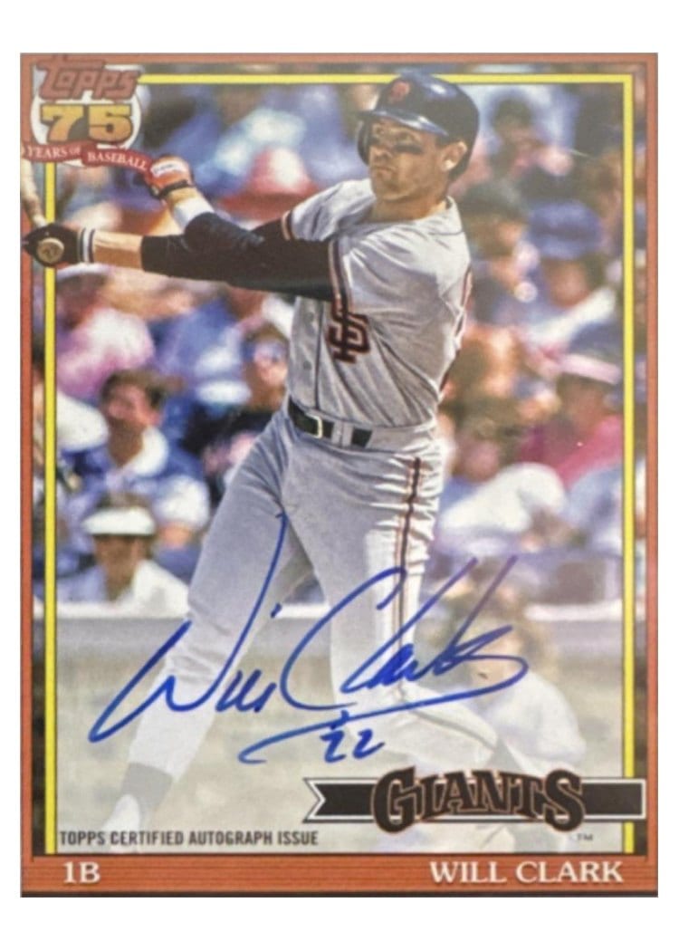 2026 Topps 1991 Topps Autographs Will Clark #91A-WC card