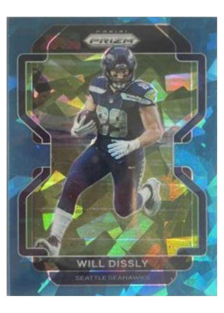 2021 Panini Prizm Base Set Will Dissly Blue Ice Prizm #44 card