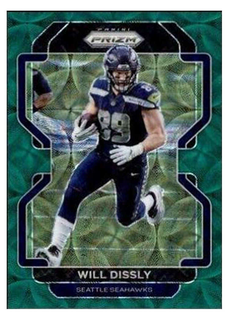 2021 Panini Prizm Base Set Will Dissly Green Scope Prizm #44 card