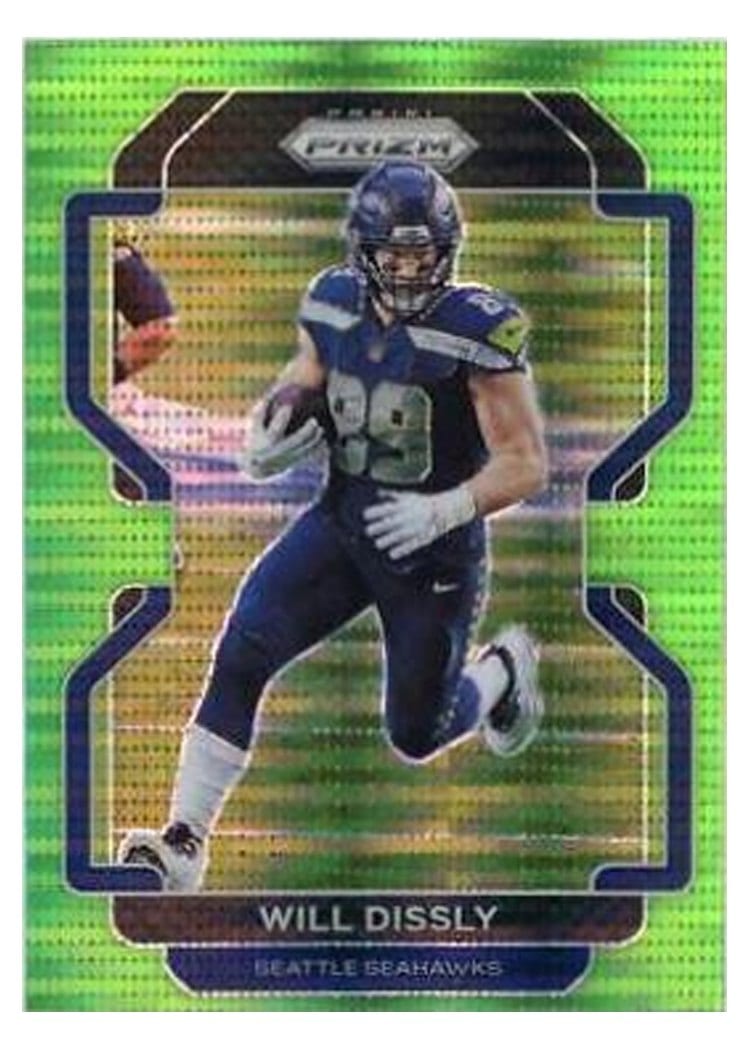 2021 Panini Prizm Base Set Will Dissly Neon Green Pulsar Prizm #44 card