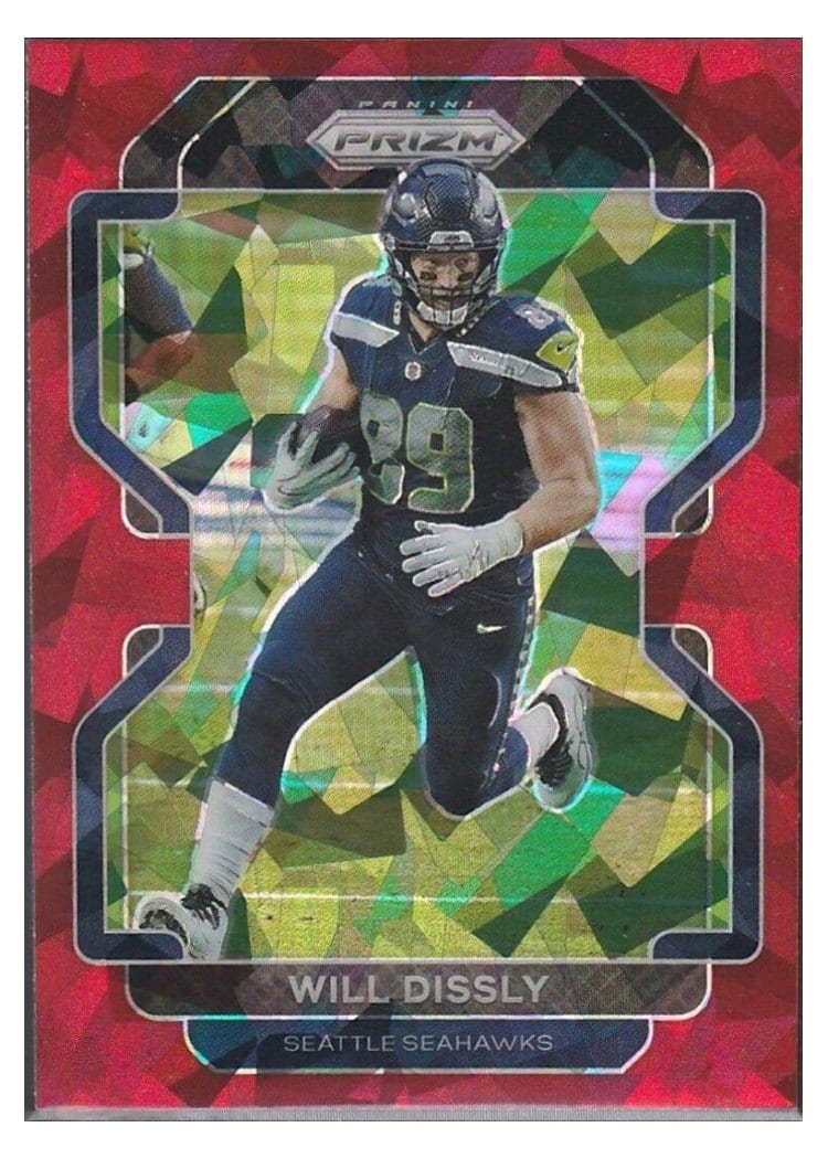 2021 Panini Prizm Base Set Will Dissly Red Ice Prizm #44 card