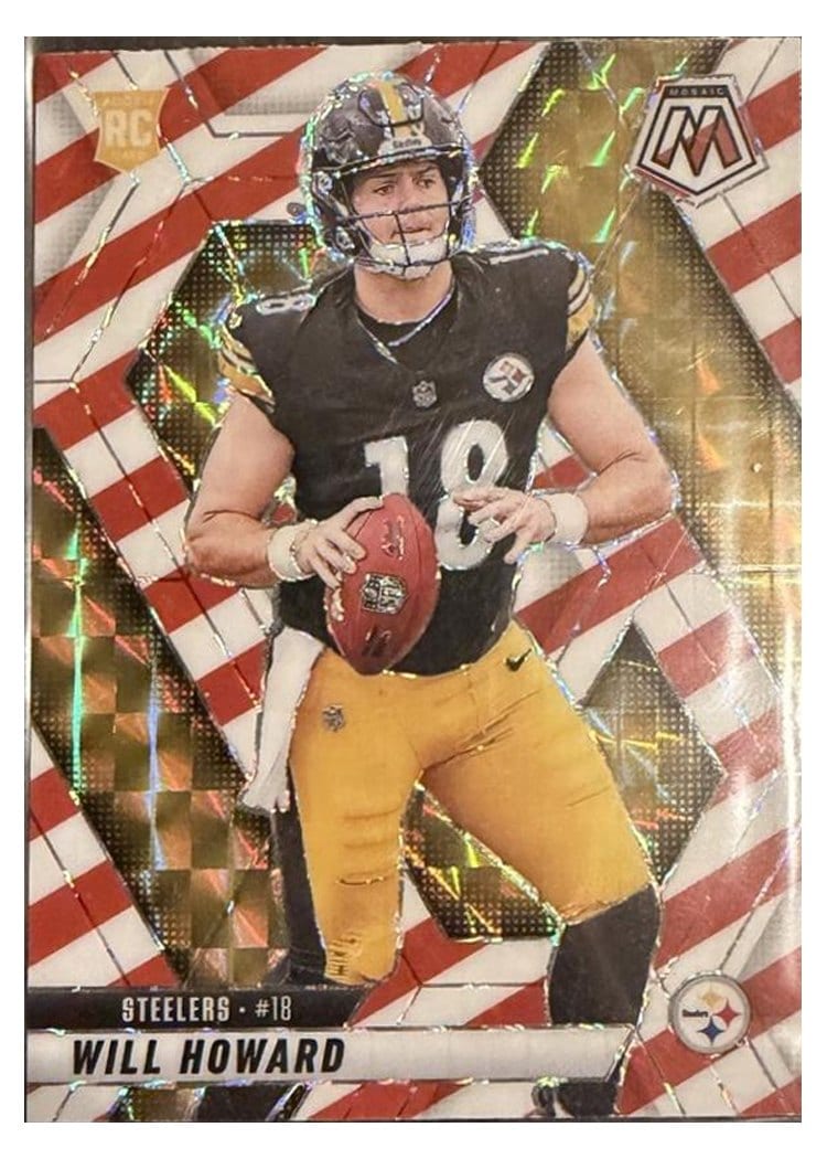 2025 Panini Mosaic Base Set Will Howard Red White Stripe #318 card
