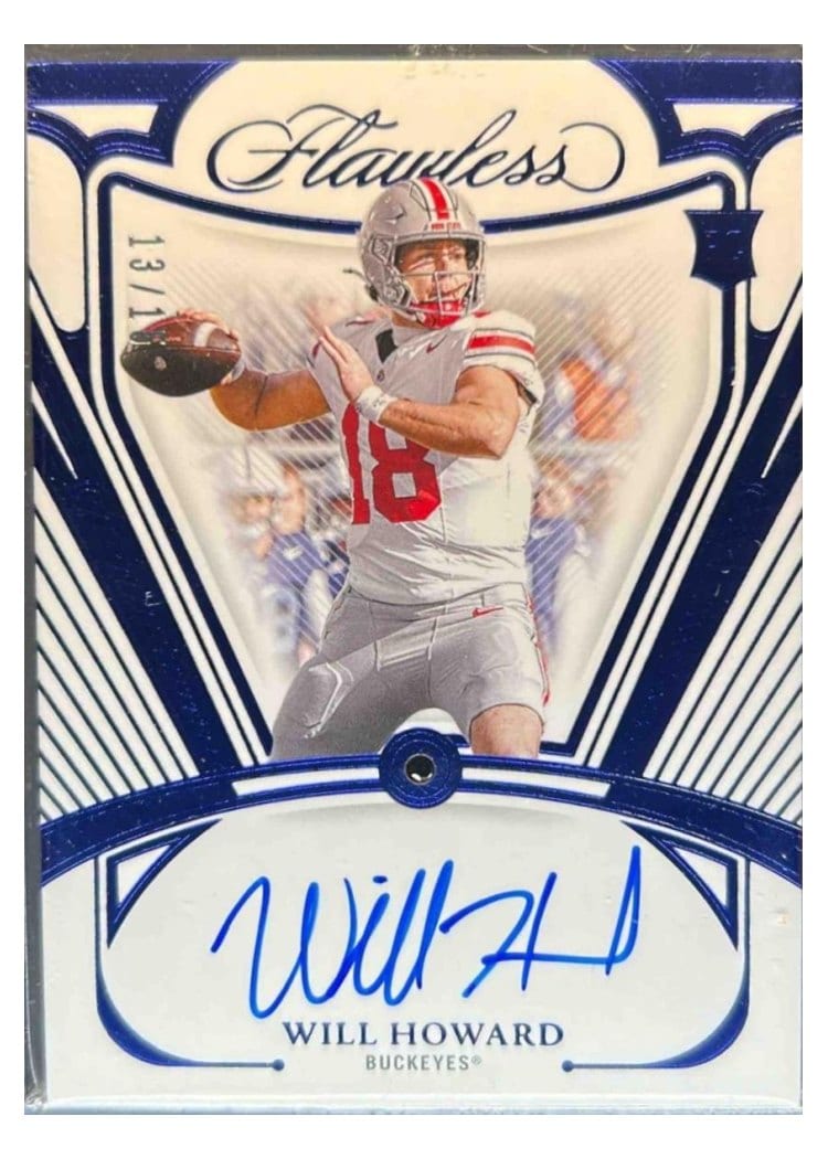 2025 Panini National Treasures Collegiate Flawless Rookie Gem Signatures Will Howard #9 card