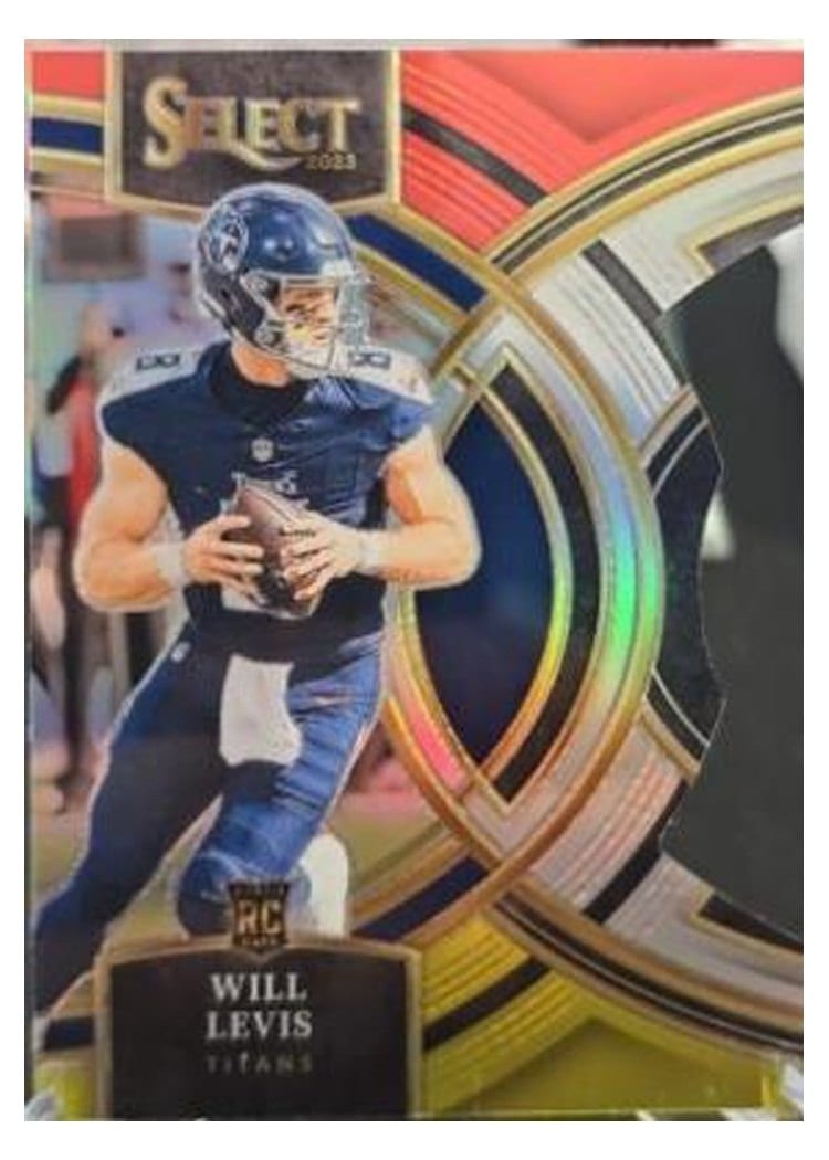 2023 Panini Select Base Set Will Levis Red Yellow Prizm Die-Cut #148 card