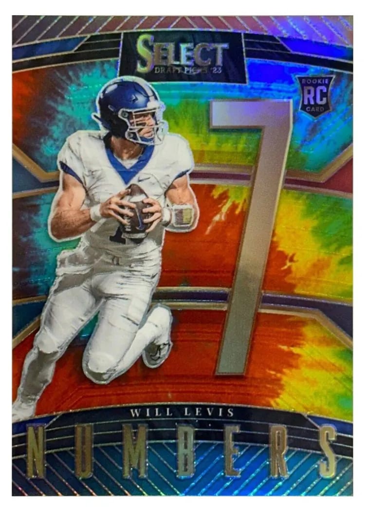 2023 Panini Select Draft Picks Numbers Will Levis Tie Dye #SN-WL