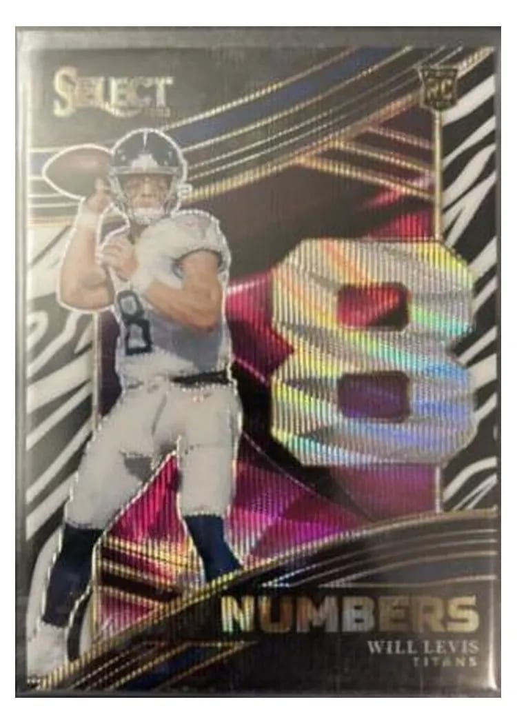 2023 Panini Select Select Numbers Will Levis Zebra Prizm #3 card