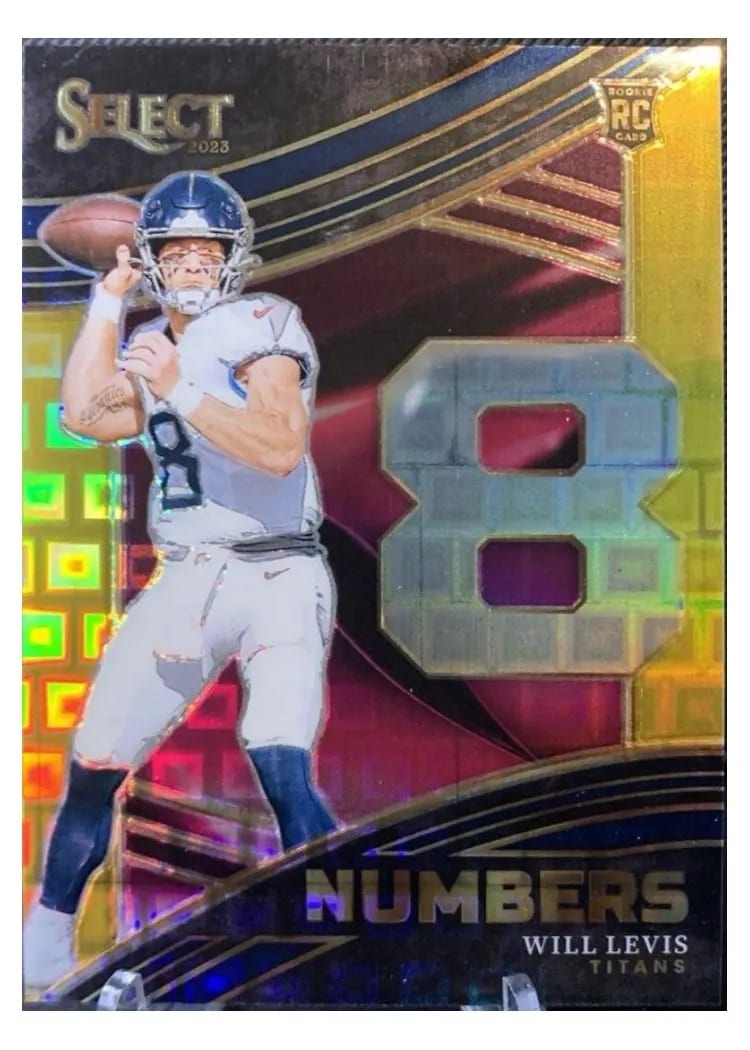 2023 Panini Select Select Numbers Will Levis Gold Prizm #3 card
