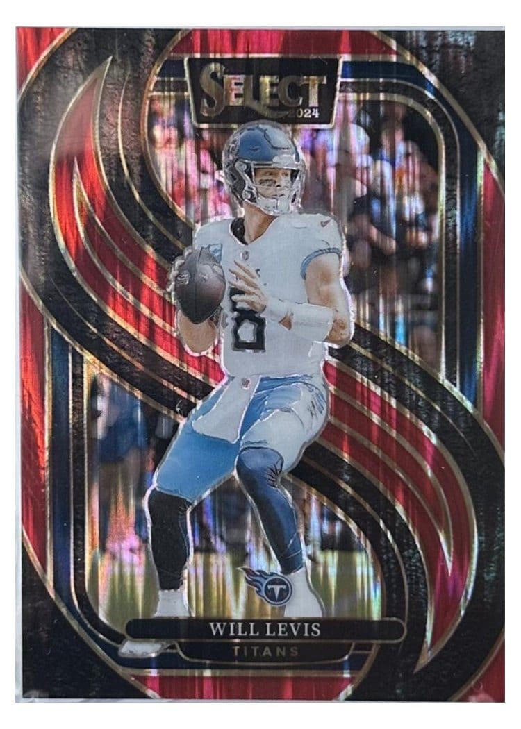 2024 Panini Select Base Set Will Levis Red Prizm Shock #200 card