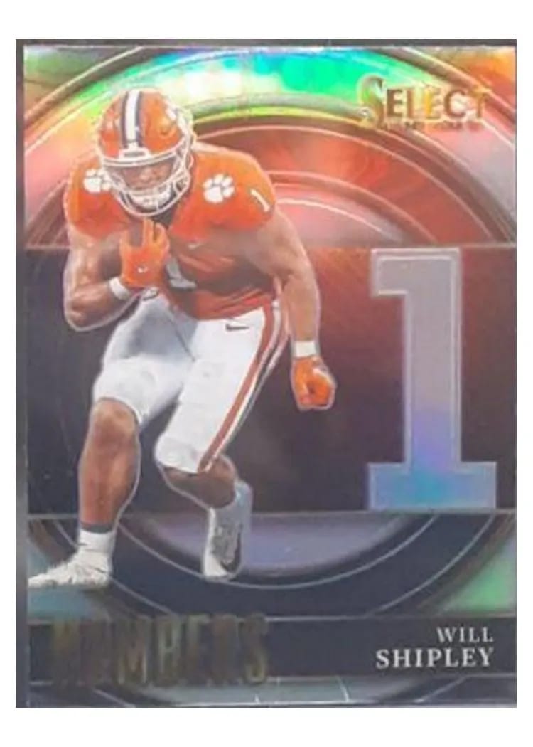 2022 Panini Select Draft Picks Select Numbers Will Shipley #SNWS card