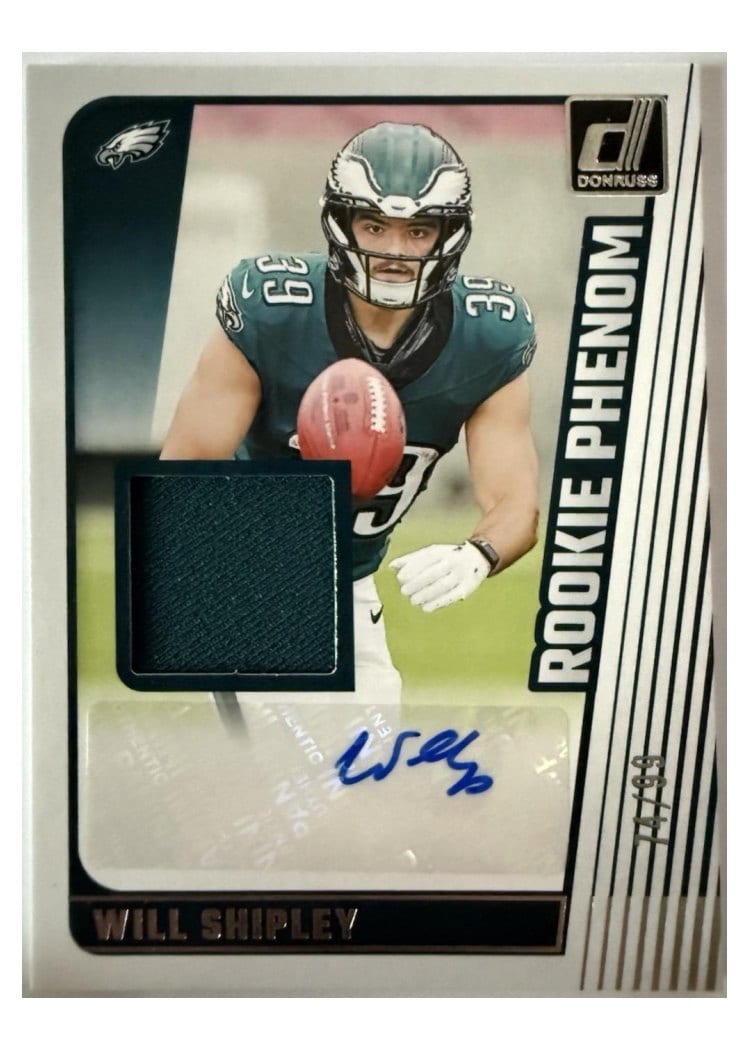 2024 Donruss Rookie Phenom Jersey Autographs Will Shipley #RJA-WSH card