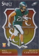 2024 Panini Select Select Certified Rookies Will Shipley #20 card