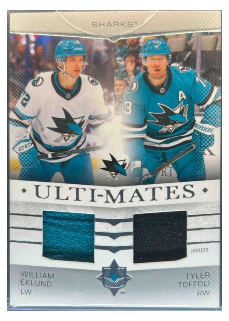 2024-25 Upper Deck Ultimate Collection Ulti-Mates Jersey William Eklund/Tyler Toffoli #UTM-TE card