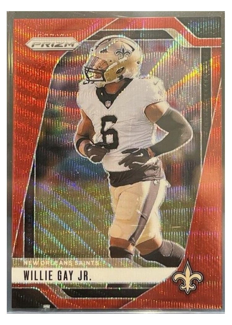 2024 Panini Prizm Base Set Willie Gay Jr. Red Wave #208 card