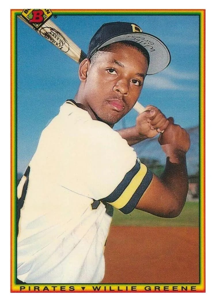 1990 Bowman Tiffany Willie Greene #173 card