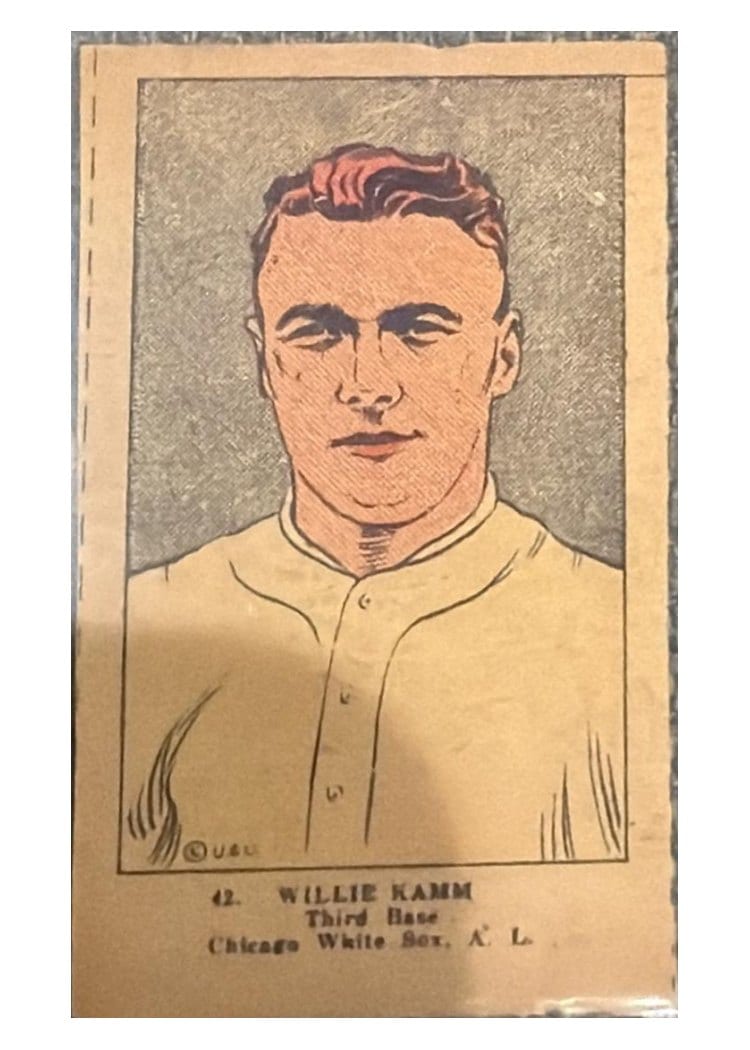 1923 W515 2 Willie Kamm Hand Cut #42 card