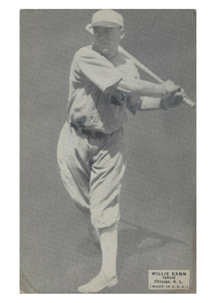1925 Exhibits Willie Kamm card