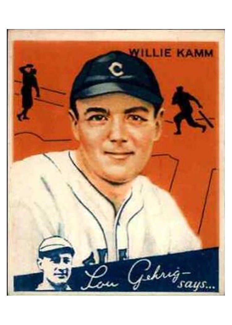 1934 World Wide Gum Willie Kamm #60 card