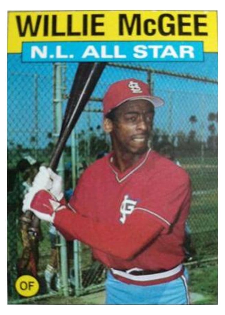 1986 Topps Willie McGee #707 card