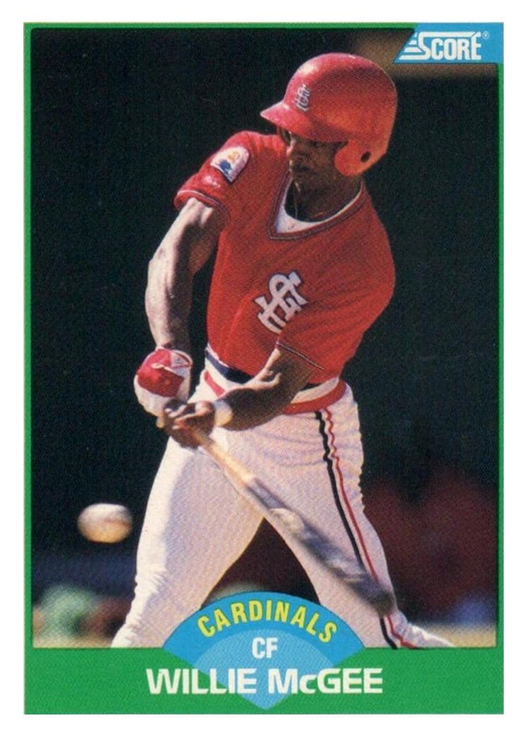 1989 Score Willie McGee #88 card