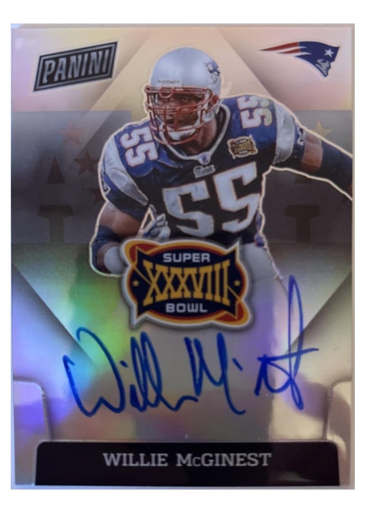 2025 Panini National Treasures Super Bowl Signatures Prizm Willie McGinest #8 card