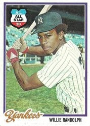 1978 Topps Base Set Willie Randolph #620 card
