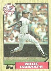 1987 Topps Base Set Willie Randolph #701 card