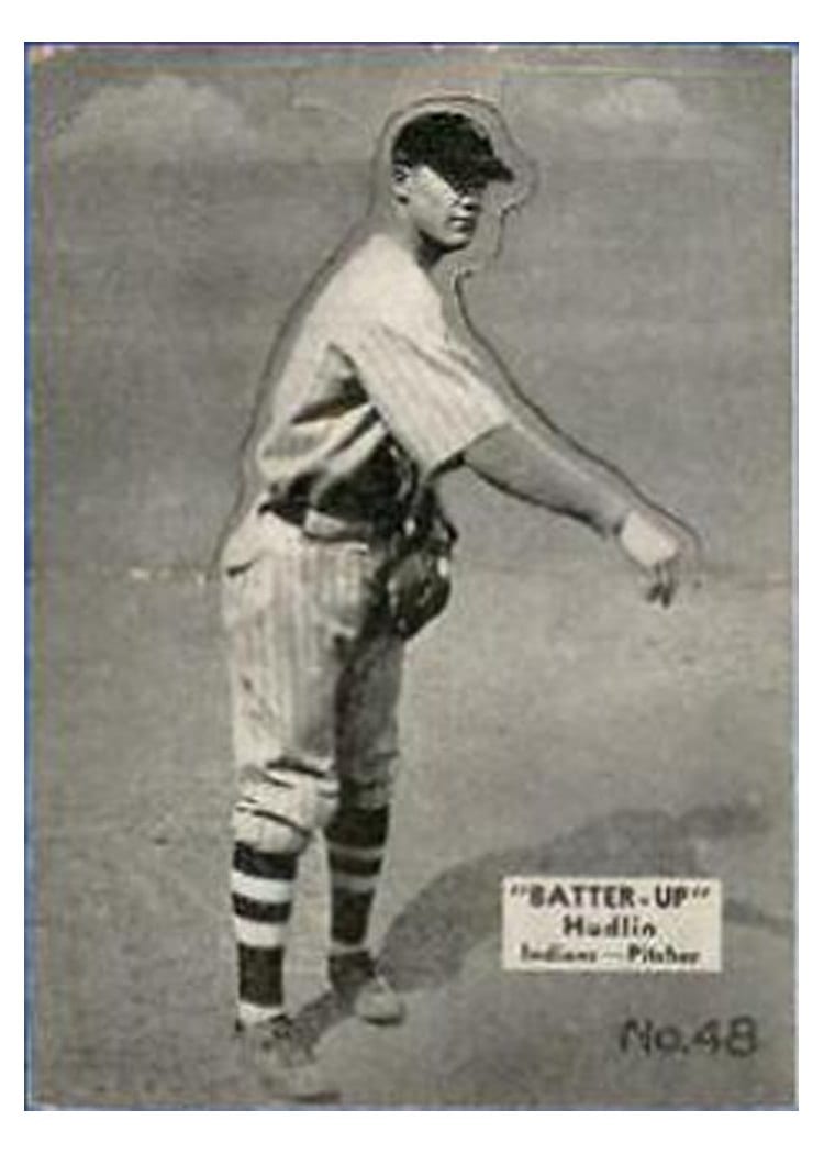 1934 Batter Up Willis Hudlin #48 card