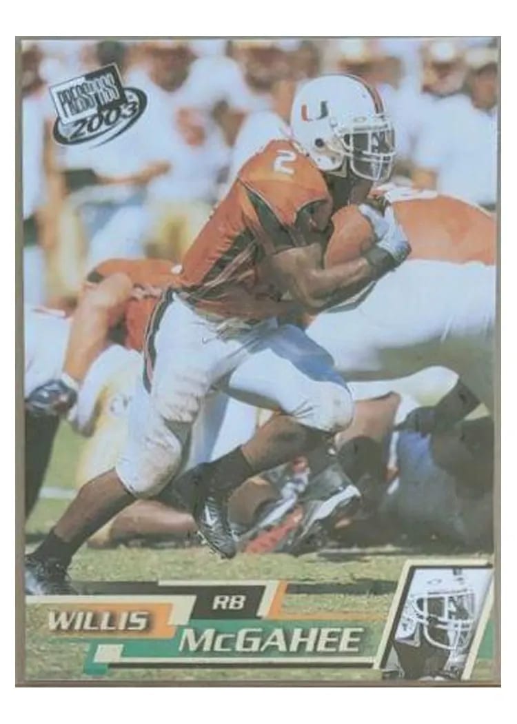 2003 Press Pass Willis McGahee #18 card