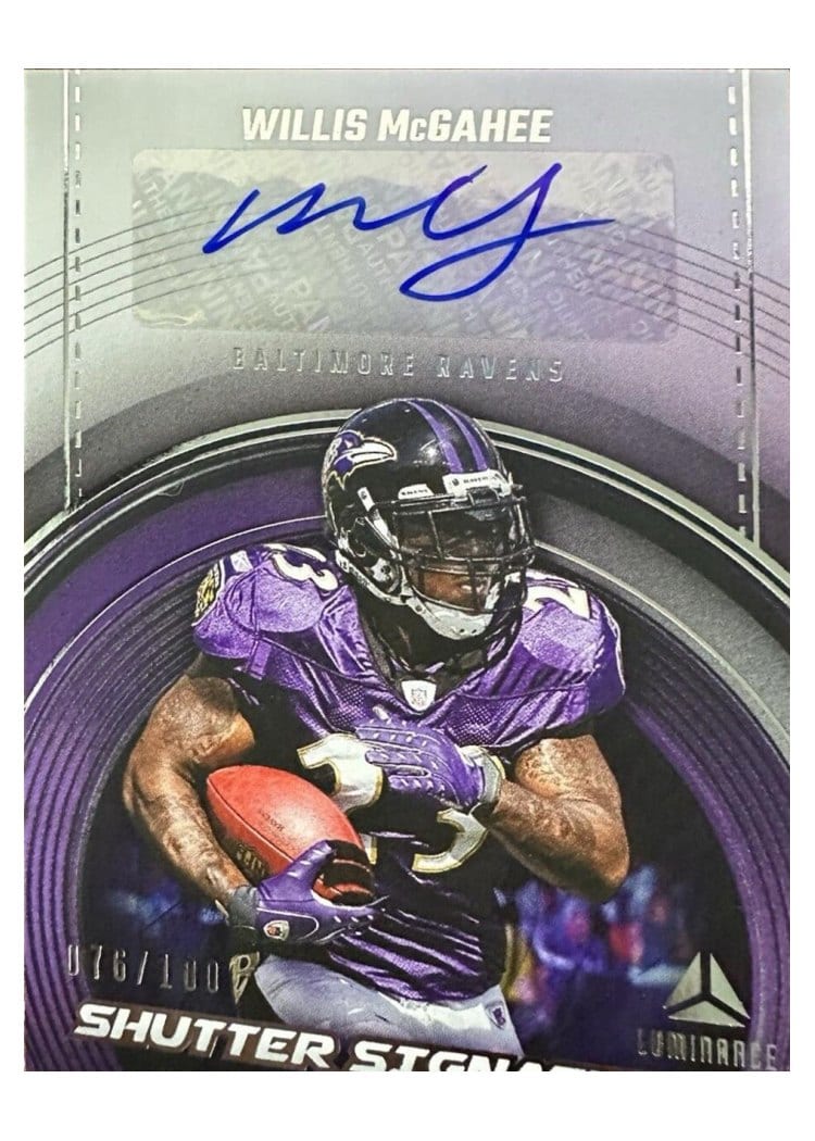 2024 Panini Luminance Shutter Signatures Willis McGahee #SS-WME card