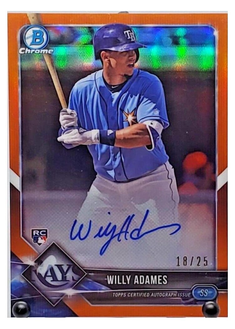 2018 Bowman Chrome Rookie Autographs Willy Adames #BCRA-WA card