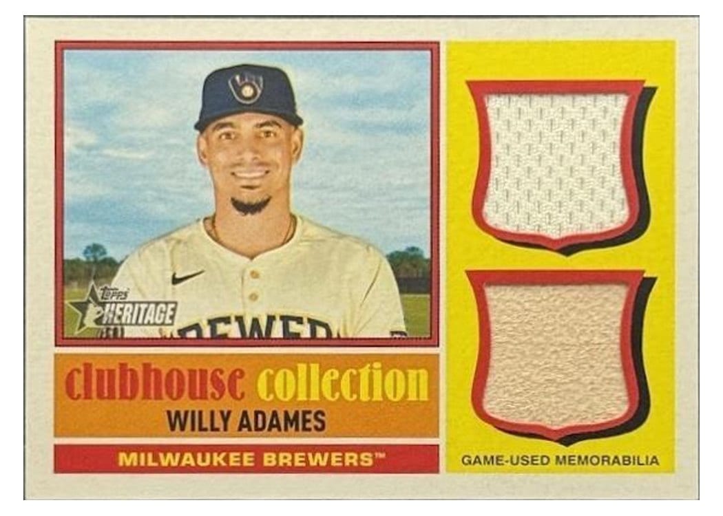 2025 Topps Heritage Clubhouse Collection Single Player Dual Relics Willy Adames #CCSDR-WA card