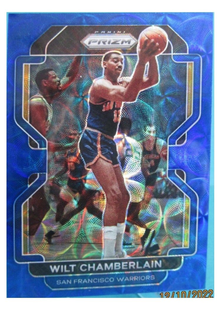 2021-22 Panini Prizm Base Set Wilt Chamberlain Blue Choice Prizm #260 card
