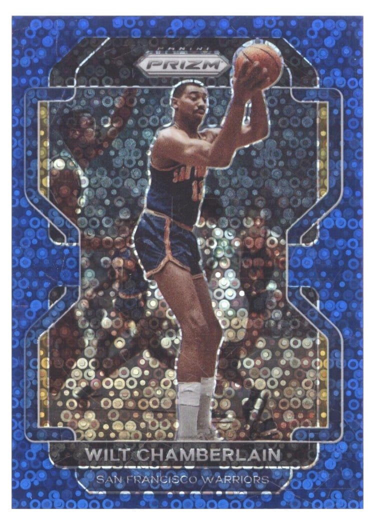 2021-22 Panini Prizm Base Set Wilt Chamberlain Fast Break Blue Prizm #260 card