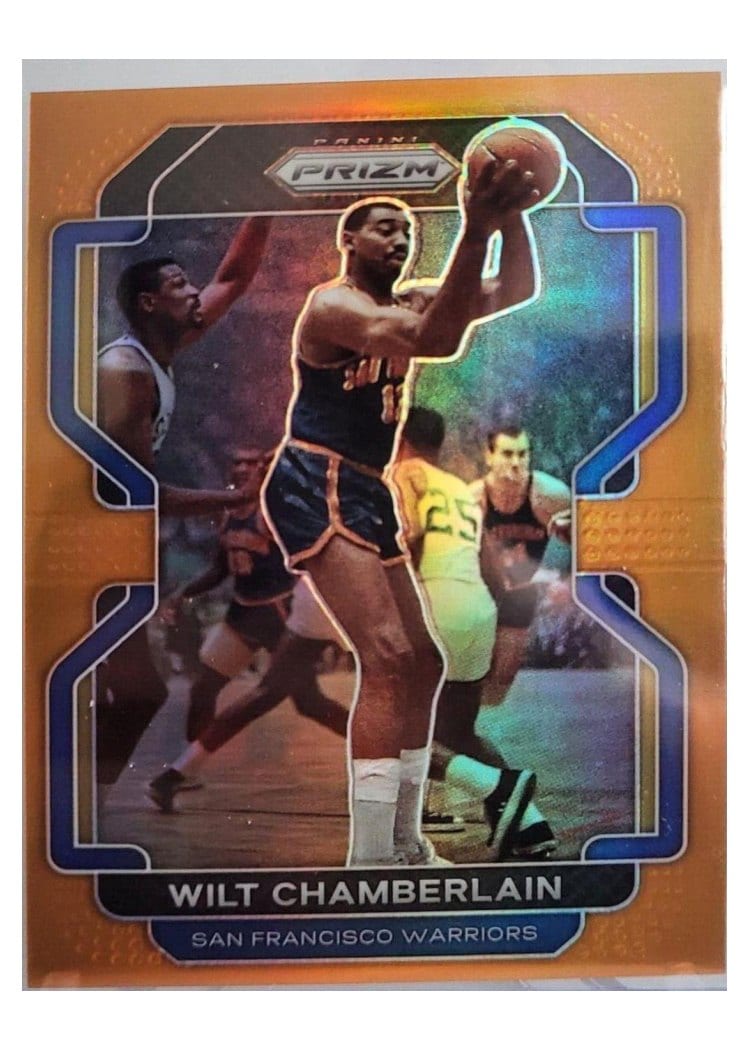 2021-22 Panini Prizm Base Set Wilt Chamberlain Orange Prizm #260 card