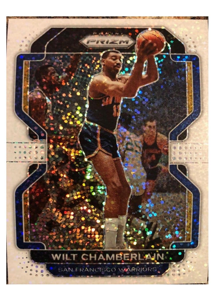 2021-22 Panini Prizm Base Set Wilt Chamberlain White Sparkle Prizm #260 card