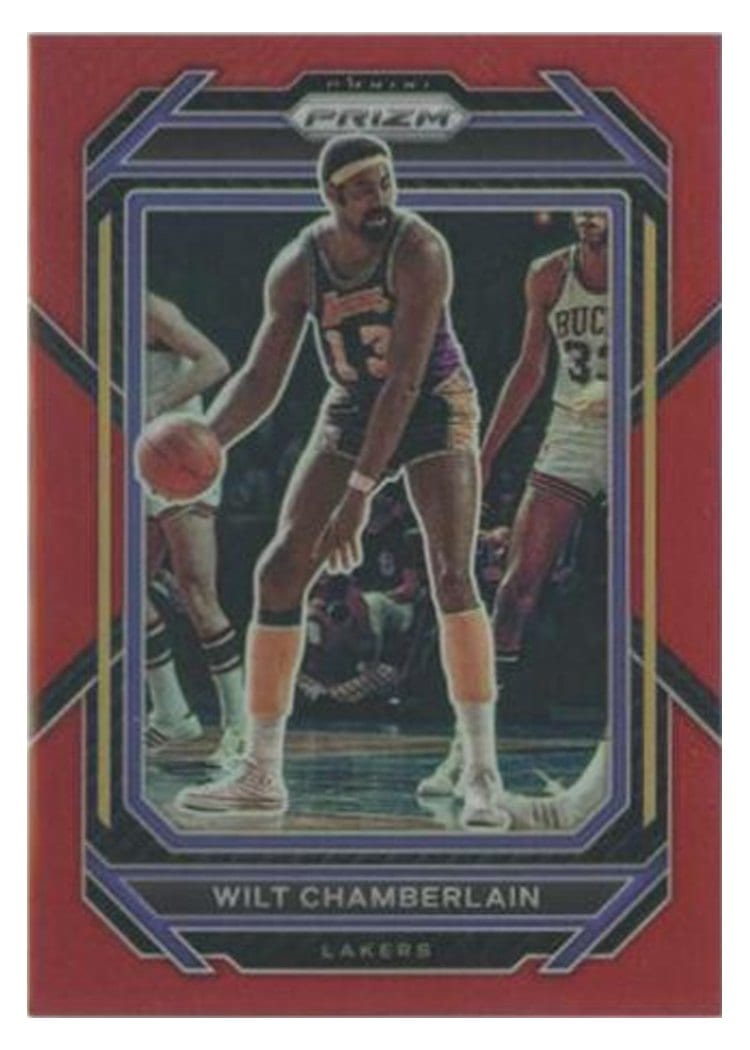 2022-23 Panini Prizm Base Set Wilt Chamberlain Red Prizm #285 card
