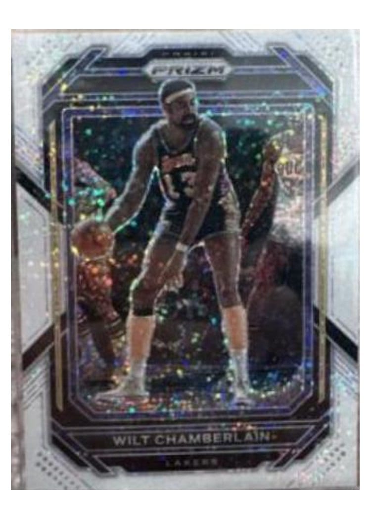 2022-23 Panini Prizm Base Set Wilt Chamberlain White Sparkle Prizm #285 card