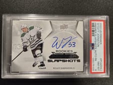 2022-23 Upper Deck Premier Premier Slapshots Autograph Rookies Wyatt Johnston #PSAR-WJ card
