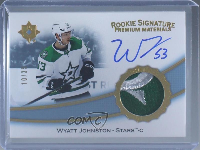 2022-23 Upper Deck Ultimate Collection Rookie Signature Premium Materials Wyatt Johnston #RSP-WJ card