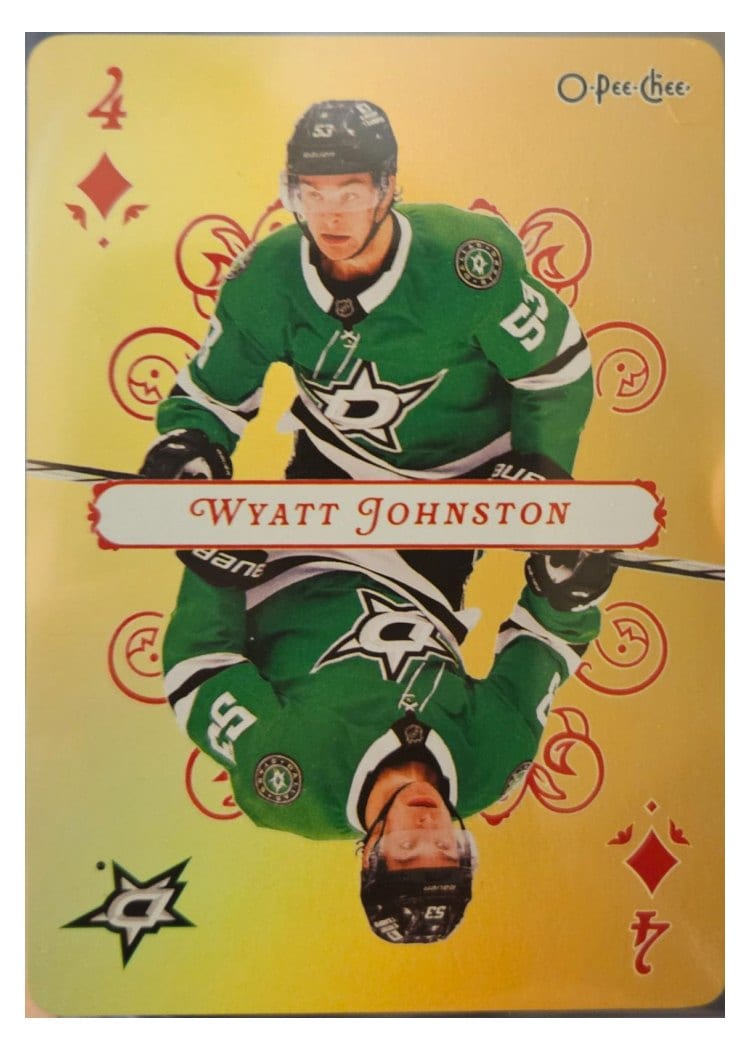 2025-26 O-Pee-Chee Playing Cards Wyatt Johnston #4-DIAMONDS card