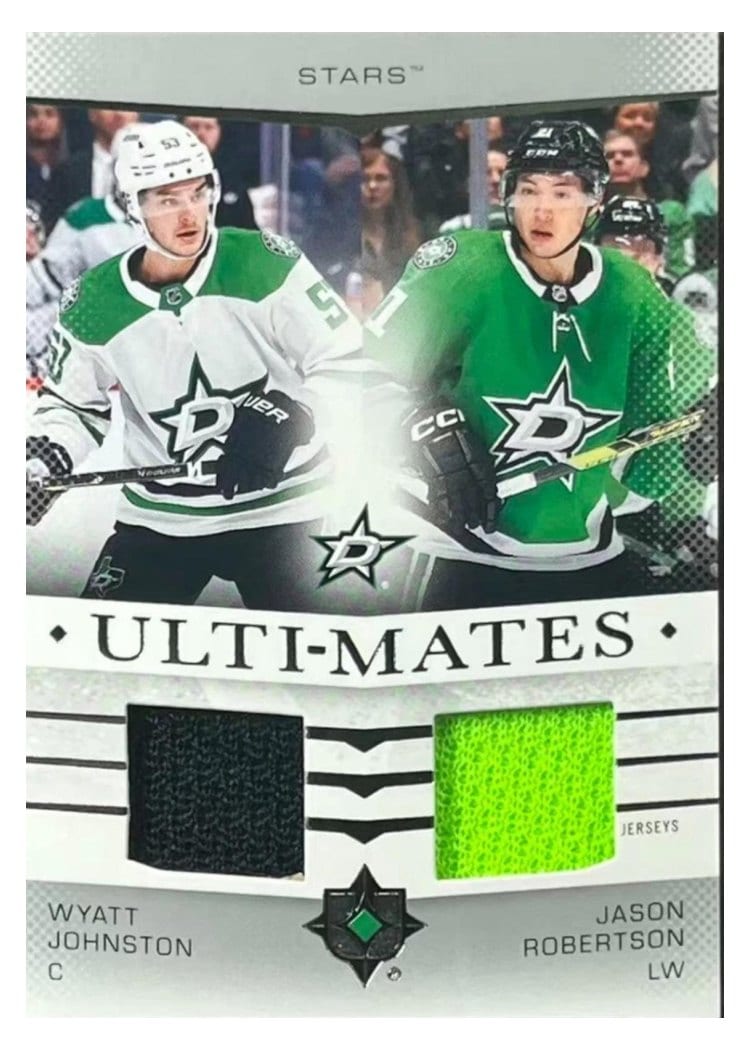 2024-25 Upper Deck Ultimate Collection Ulti-Mates Jersey Wyatt Johnston/Jason Robertson #UTM-RJ card