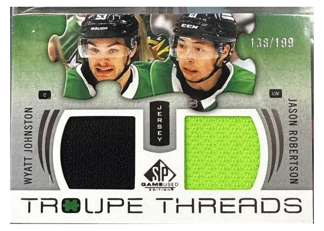 2025-26 SP Game Used Troupe Threads Wyatt Johnston/Jason Robertson #TT-SJ card