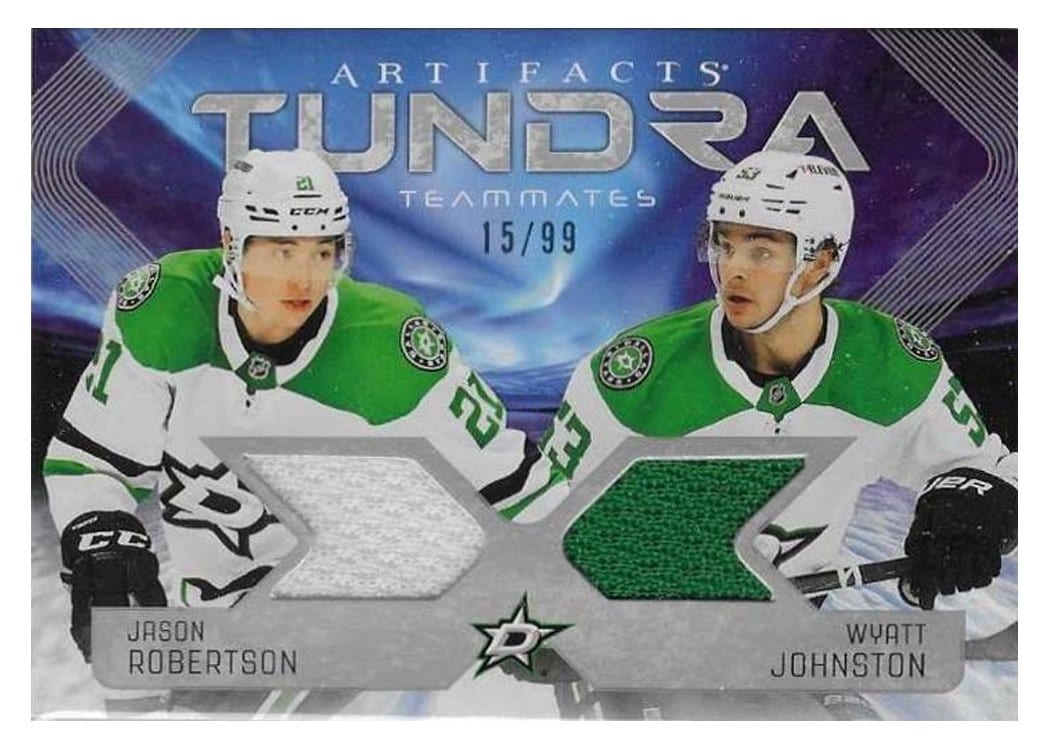 2025-26 Upper Deck Artifacts Tundra Teammates Duos Wyatt Johnston/Jason Robertson #T2-RJ card