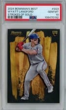 2024 Bowman's Best Strokes of Gold Wyatt Langford #SG-3 card