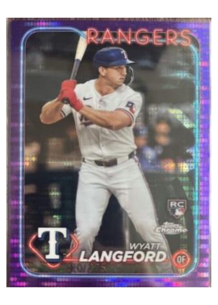 2024 Topps Chrome Base Set Wyatt Langford Sonar Purple Refractor #122 card