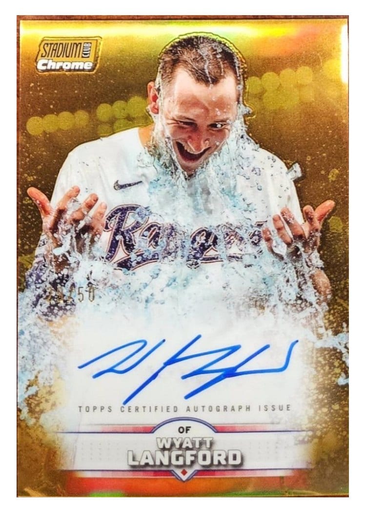 2025 Stadium Club Chrome Autographs Wyatt Langford Orange #SCCA-WL card