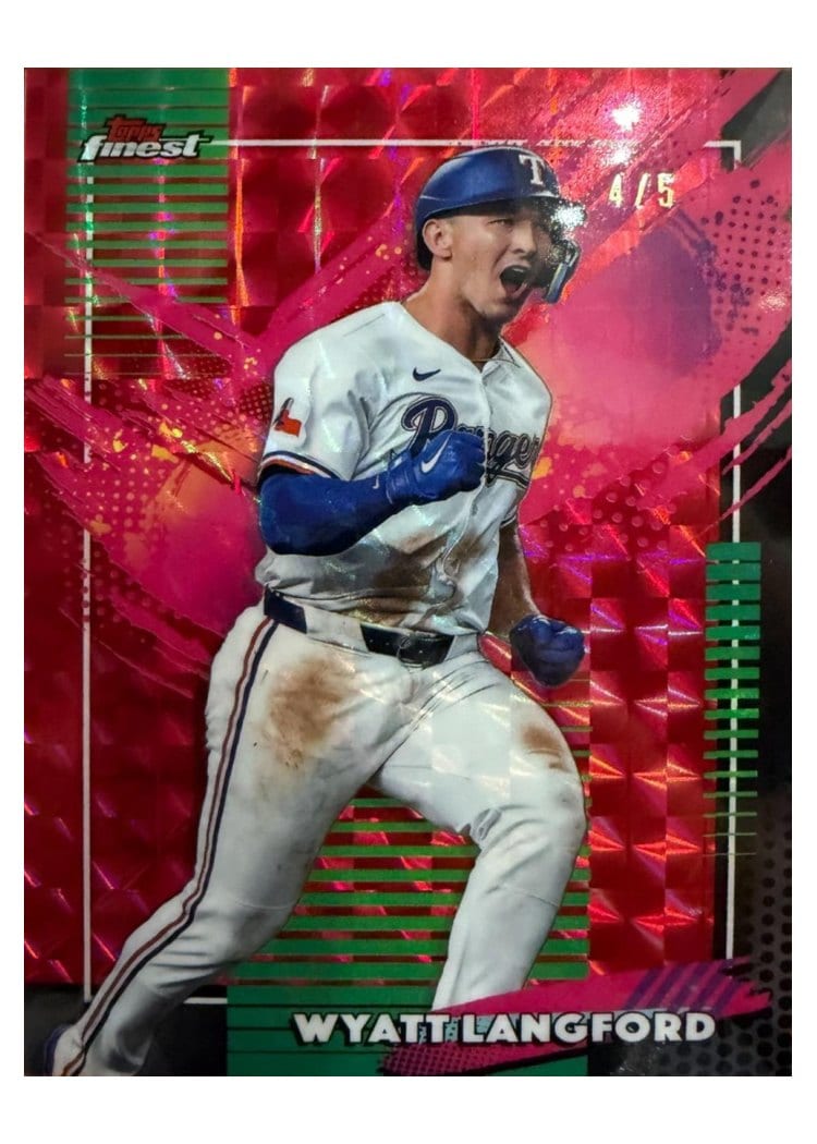 2026 Topps Finest Wyatt Langford Red Geometric Refractor #241 card