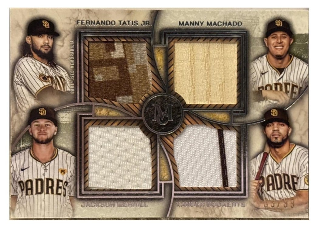 2025 Topps Museum Collection Four Player Primary Pieces Quad Relics Xander Bogaerts #FPQR-TMMB card