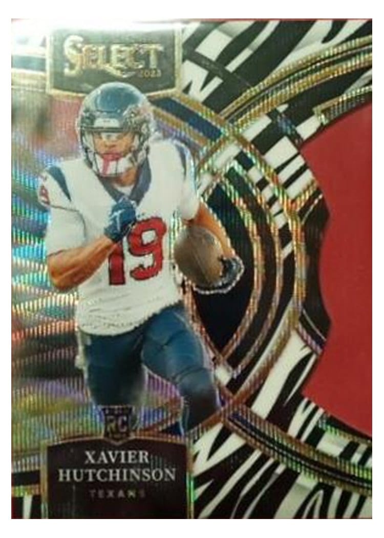 2023 Panini Select Base Set Xavier Hutchinson Zebra Prizm #154 card
