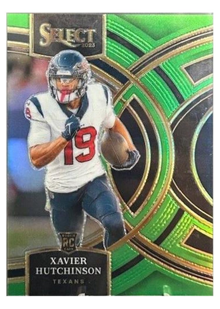 2023 Panini Select Base Set Xavier Hutchinson Neon Green Prizm #154 card